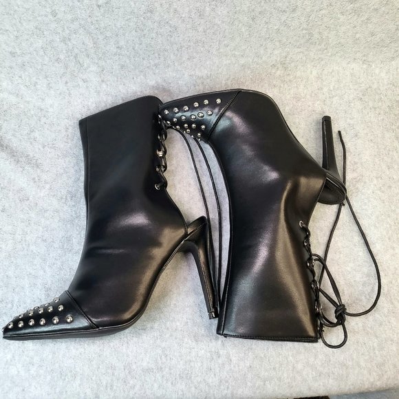 MACKIN J Black Studded Pointy Toe Heels Sizes Varies - Picture 3 of 6